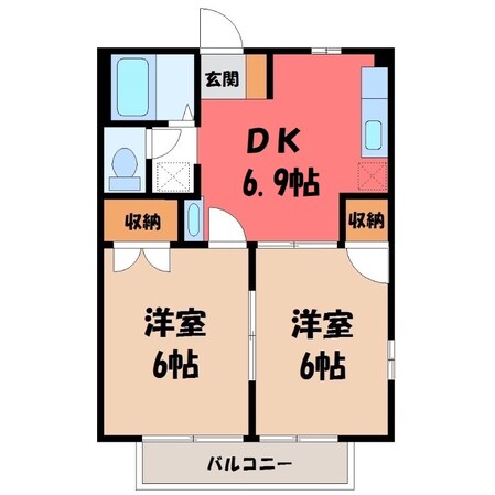 雀宮駅 徒歩13分 1階の物件間取画像